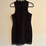 Free People  Sky Scraper Bodycon Crochet Mini Dress Size Small Black Racerback Photo 2