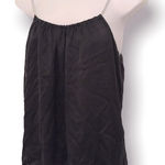 Anthropologie  ZOA New York Silk Black‎ Tank Top with Silver Rope Straps Size XS Photo 0