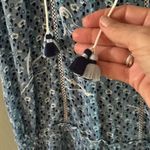 Poupette St. Barth  Blue Patterned Midi Dress Photo 2