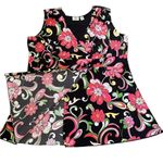 Cato Y2K Plus Size Hippie Boho Groovy Psychedelic Floral Asymmetrical Wrap Top Photo 1