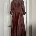 Free People magdalia romantic boho maxi dress size S bottom down puffy sleeve Photo 4