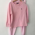 Polo  Ralph Lauren Sweatshirt Jogger Set Small Baby Pink Cotton Crewneck Photo 0