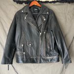 ZARA  Washed out Black Distressed Faux Leather Moto Jacket Size Large Photo 4