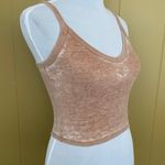 American Eagle women XS Distressed tan & white textured crop tank top Photo 1