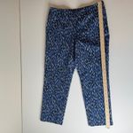 Nic+Zoe Womens Abstract Print Pants Sz 12 Blue High Rise Cropped Casual Career Photo 5
