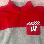 Fanatics  Women's Red and Gray Leather Jacket Photo 1