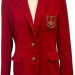 Ralph Lauren VTG 90s  L-RL Green Tag Red Wool Crest Pantsuit Preppy Heritage Med. Photo 0