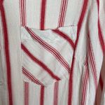 Hannah Red and White Striped Shirt Size M Photo 3