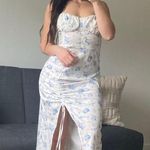 Midi Floral Dress With Side Slit Multi Size 6 Photo 1