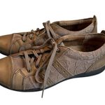 Taos Streamline Embossed Orthopedic Leather Casual Sneakers., Sz 8 Brown Photo 3