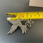 Vintage AVON 1992 Hummingbird Signed Brooch Pin Silver Marcasite Purple stone Photo 4