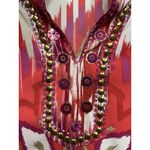 Chico's  Top Size 2 US Large Watercolor Abstract Beaded Sequin V Neck Blouse Shirt Photo 4