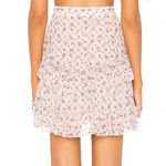 Love Shack Fancy Lily Skirt Size 4 Persian Pink Floral Ruffle Trim 100% Silk Boho Photo 2