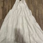 Halter Tiered Ruffle White Mini Dress Photo 3