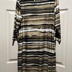 Ruby Rd  brown and black striped dress. Large Photo 0