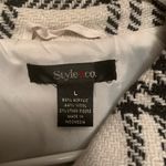 Style & Co NEW Women Large Short Coat Plaid Black & White Big Buttons Photo 5