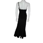 Halston Heritage HALSTON Women’s Sybil Crepe Sleeveless Asymmetrical Neck Gown Black 0 Photo 5