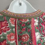 Rain & Rainbow Floral Top Kurti Tunic Peplum Cropped Sleeve Small Women Blouse Pink Photo 15