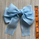 Light blue clip in hair bow Photo 3
