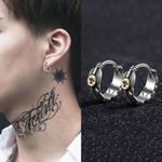 925 Silver Plated Feather Hoop Earrings for Men Women,Silver Hoop Earrings Photo 3