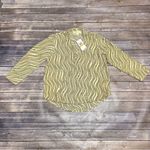 Michael Kors Ivory Gold Chain Print Surplice Hi Lo 3/4 Sleeve V Neck Top Small Photo 6