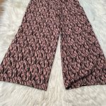 Wide Leg Cropped Pant Light Pink Black Geometric Pattern Size XS Photo 6