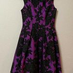 Jill Stuart Purple Floral Jacquard A Line Dress Womens 4 Sleeveless Mini Formal Photo 1