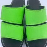 Y2K foam platform sandals double strap neon green/black Size 8 Green Photo 2