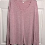 Gap  Women's Long Sleeve V-Neck T-Shirt - Pink Heathered - Size: XXL Photo 0
