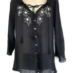 Joie  Floral Embroidered Boho Peasant‎ Blouse XS Photo 0