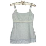 EXPRESS Y2K Lace Cami L Fairy Dainty Coquette Top Built In Bra Stretch Shirt Photo 2