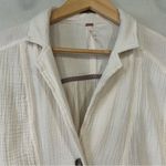 Free People Gauze Button Shirt Womens Small White Long Sleeve Oversized Boho Top Photo 5