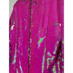 Boohoo  Pink Iridescent Sequin Draped Long Sleeve Bodycon Mini Dress Size 14 Photo 5