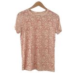 Lucky Brand Boho Floral Pink Cream Short Sleeve Top Size Small Photo 0