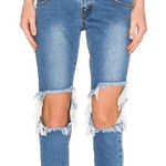 One Teaspoon One X Freebirds Low Rise Distressed Denim Jeans Sz 27 Zipper Hem Photo 0