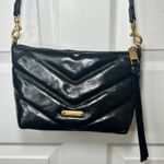Rebecca Minkoff Edie Black Leather Quilted Chevron Crossbody Bag Gold Hardware Photo 0