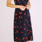 Realisation The Teale Wrap Dress 100% Silk size XXL cherry print Blue Photo 5