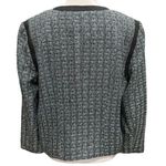 Ann Taylor  BLACK CREAM‎ AND BLUE SHORT WOVEN TWEED JACKET SIZE 14 Photo 3