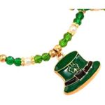 St Patricks Day Knotted String Beaded Bracelet Anklet Leprechaun Hat Sha… Green Photo 4