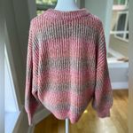 Universal Threads Universal Thread Red Brown Striped Cozy Oversized Crewneck Sweater Size Medium Photo 3