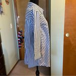 Blair  NWOT blue and white striped 3/4 sleeve button up cotton blend size L Photo 1