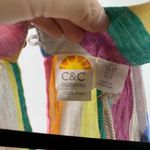 C&C California ‎ linen striped rainbow halter dress Photo 4