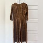Boden Midi Animal Print Jersey Dress Brown Black with Belt 4P Comfort Photo 3