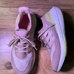 Adidas Women's Beige and Neon Sneakers Photo 6
