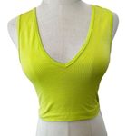ZARA lime green neon cropped tank top Photo 0