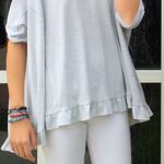 Peach Love California Grey Flowy Shirt Photo 0