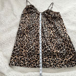Victoria's Secret Small Cheetah Slip Cami Lingerie Gown Bow Adjustable Straps Brown Photo 3