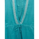 Tropical Escape NEW  Women's Cover Up Large Blue White Embroidered Beach Pool Photo 2