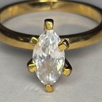 Vtg NV Nevada Silver Mines Gold Tone Marquise CZ Ring size 7 Photo 12