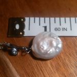 Freshwater Coin Pearl And Simulated Diamond Silvertone Pendant Necklace Photo 6